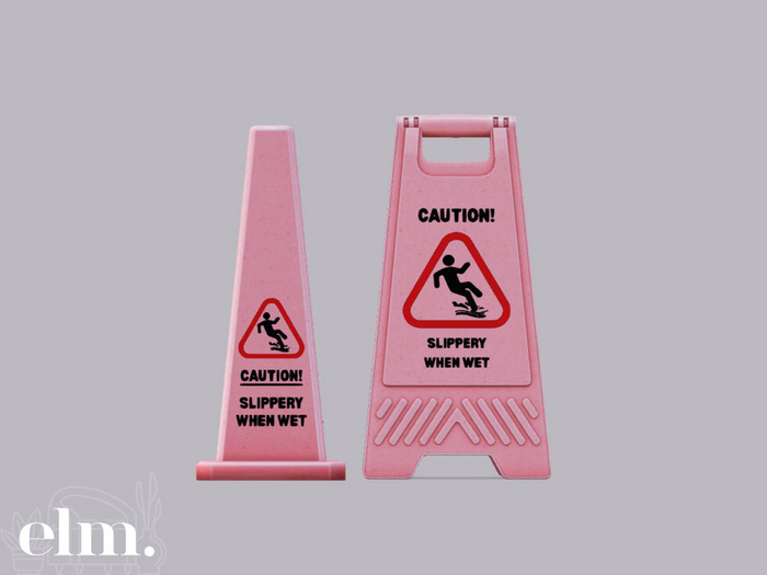 Second Life Marketplace - Elm. Slippery Safety Signs [Slippery When Wet]
